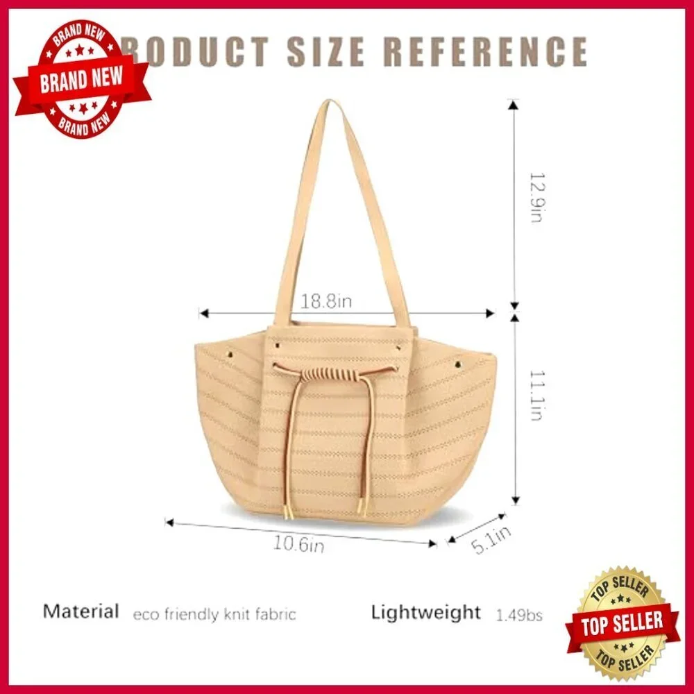 Structured Tote Bag for Work and Travel, Lightweight Foldable Shoulder Bag